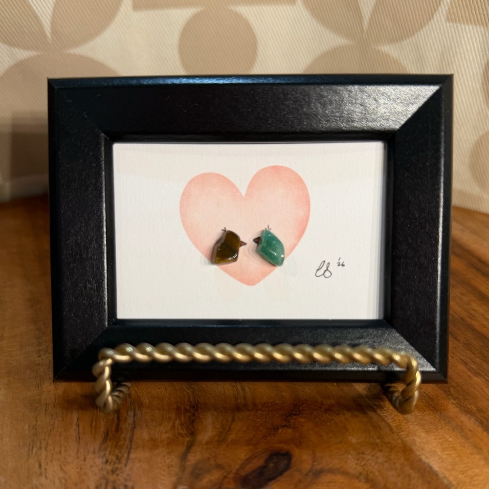 Love Birds - Sea Glass Art